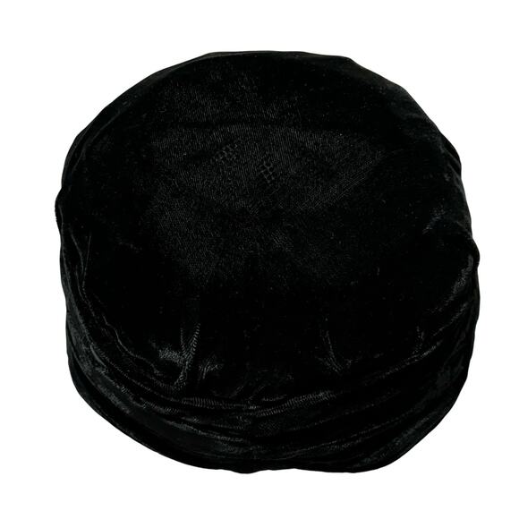 Amish Mennonite modest 
black velvet bonnet hat handmade vintage head covering - Picture 7 of 8